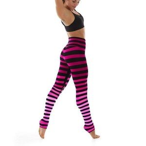 KDeer pink striped leggings medium